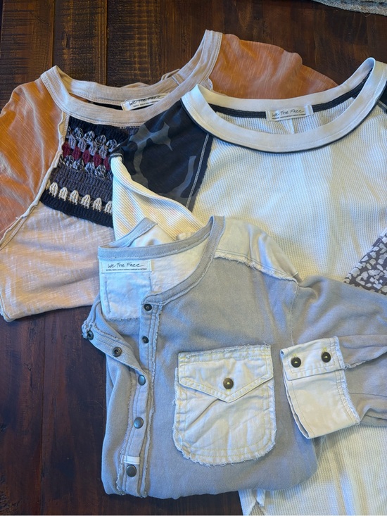 We The Free Tops - We The Free Long Sleeve tops — Rust, Cream, Light blue-Gray